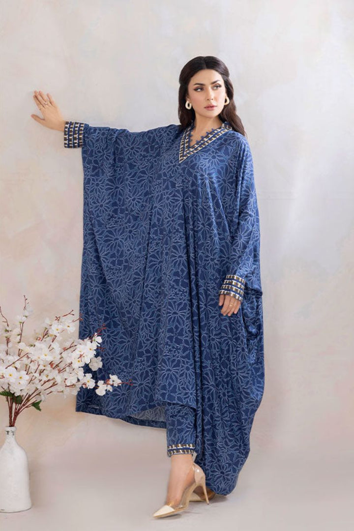 SAFWA - Printed - Blue - Lawn - 2 Piece - Stitched