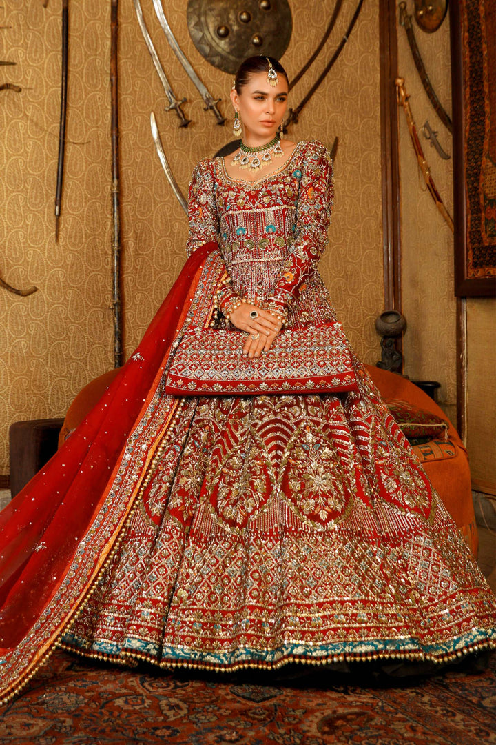 Arif Ashraf - Sultana - Maroon - Tissue Silk and Katan Organza - 2 Piece