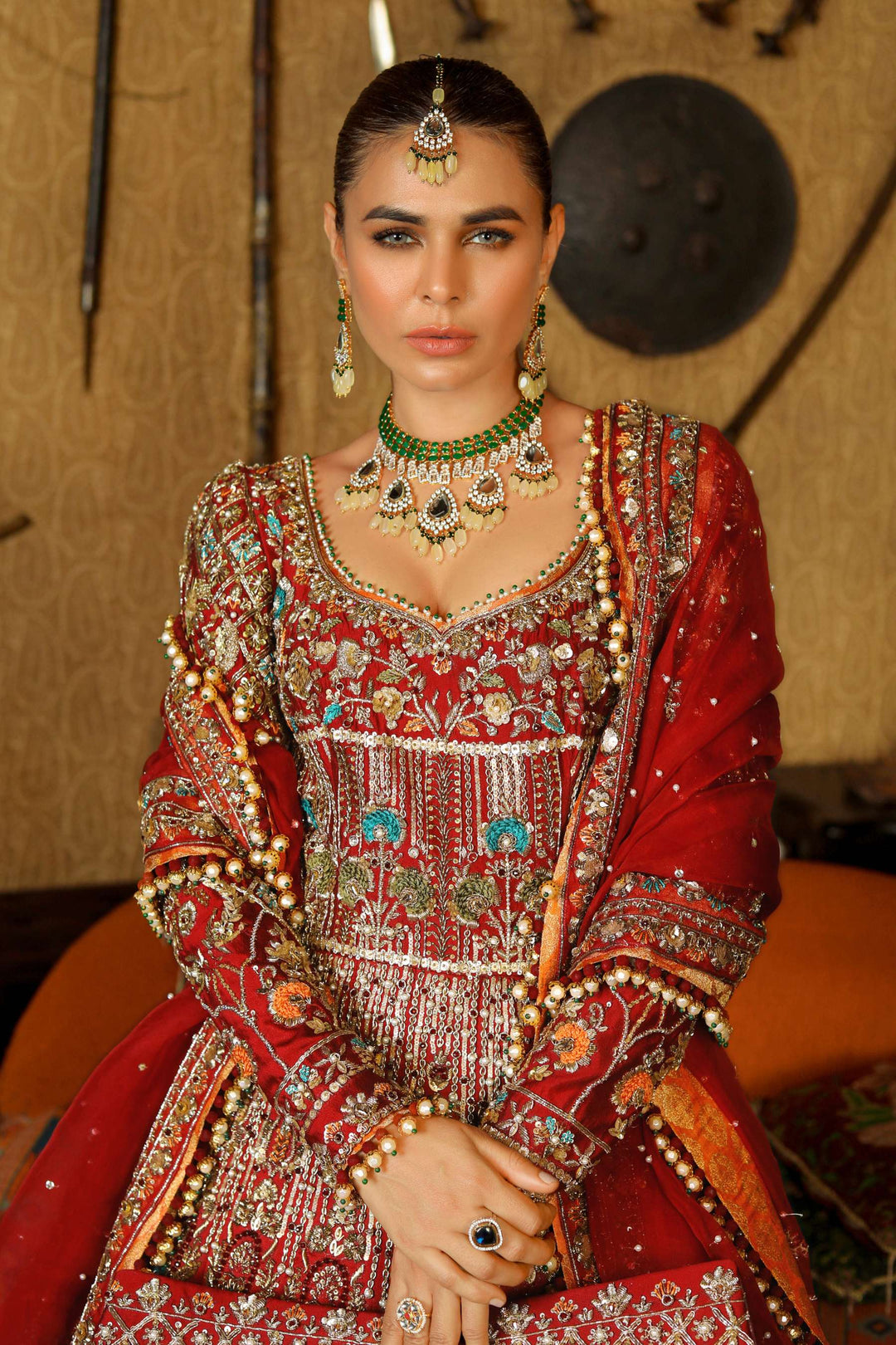 Arif Ashraf - Sultana - Maroon - Tissue Silk and Katan Organza - 2 Piece