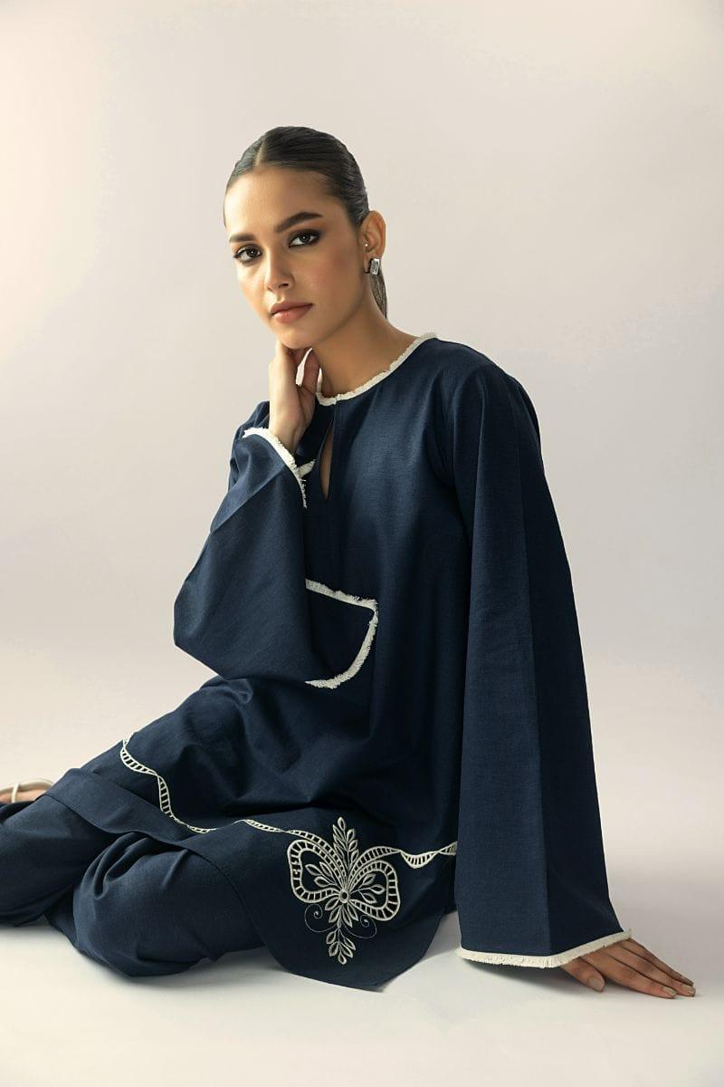 Sania Maskatiya - Elanour - RAW SILK - Midnight Blue - 2 Piece - Studio by TCS