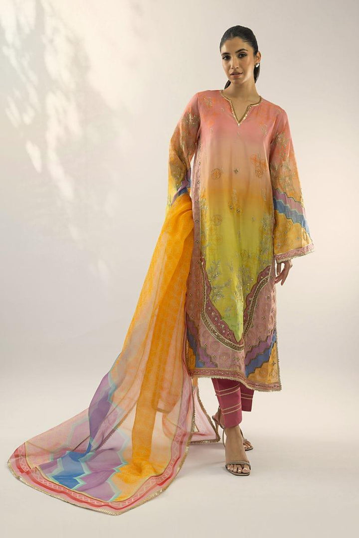 Sania Maskatiya - Seraphina (B) - KHADDI SILK - Peach Pink - 3 Piece - Studio by TCS