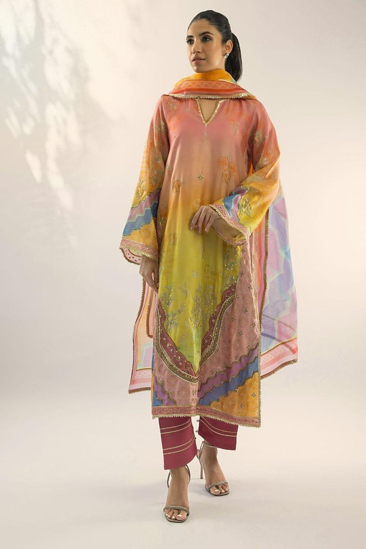 Sania Maskatiya - Seraphina (B) - KHADDI SILK - Peach Pink - 3 Piece - Studio by TCS