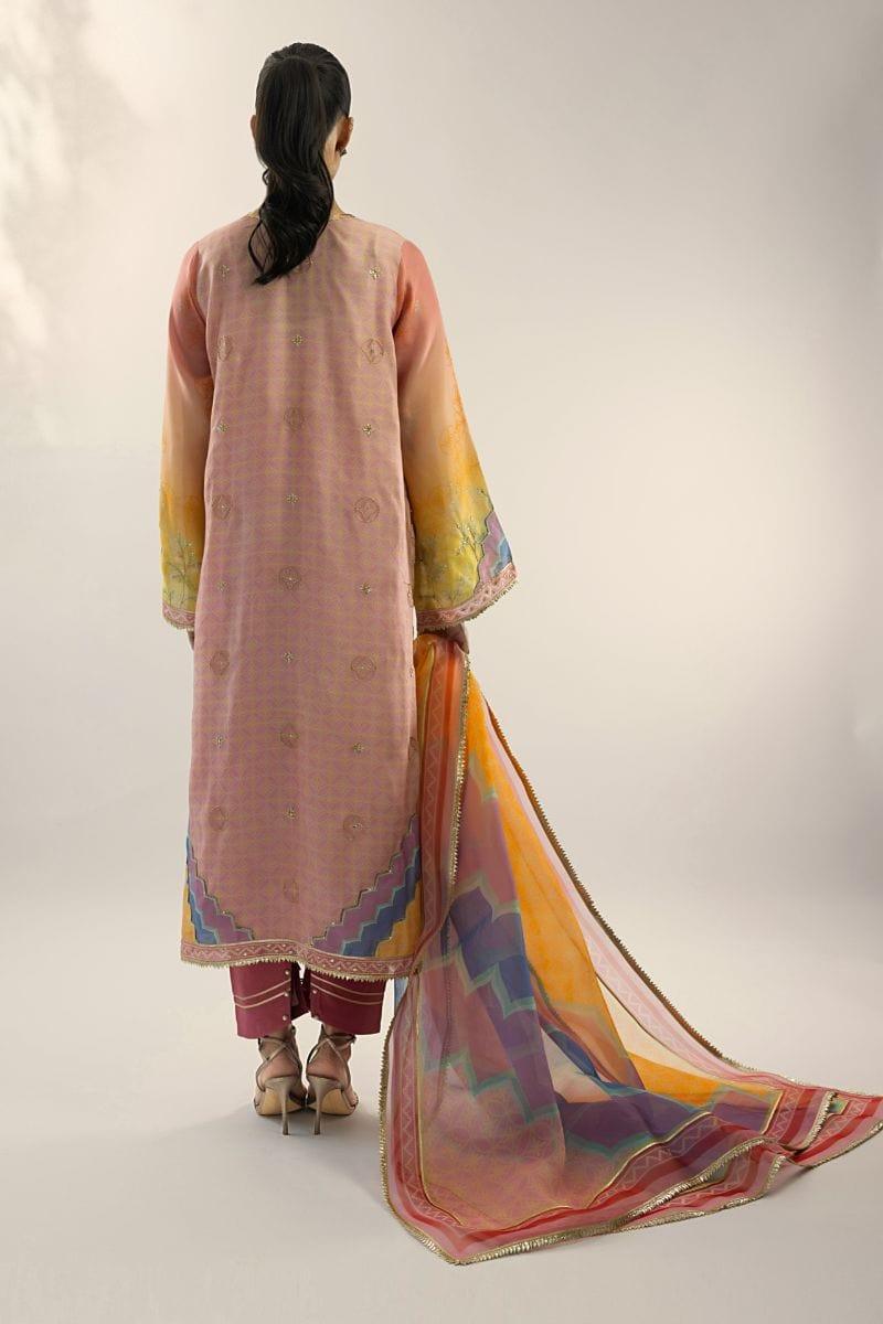 Sania Maskatiya - Seraphina (B) - KHADDI SILK - Peach Pink - 3 Piece - Studio by TCS