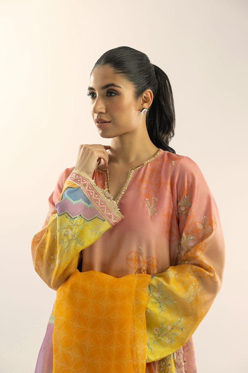 Sania Maskatiya - Seraphina (B) - KHADDI SILK - Peach Pink - 3 Piece - Studio by TCS