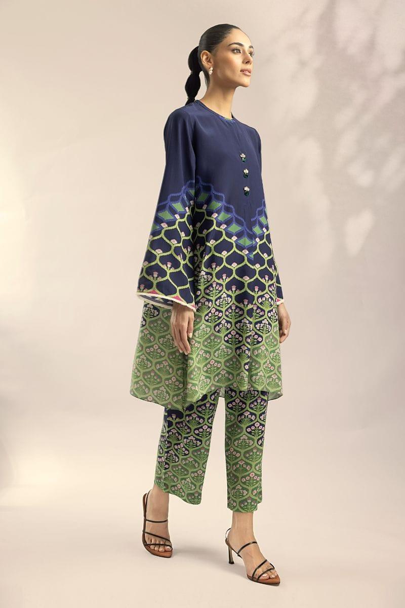 Sania Maskatiya - Nerissa - CRAPE - Blue & Green - 2 Piece - Studio by TCS