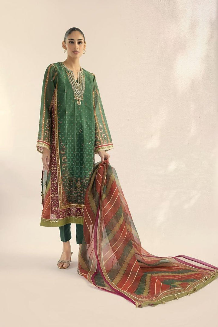 Sania Maskatiya - Nooreh (B) - Raw Silk - Parrot Green - 3 Piece - Studio by TCS