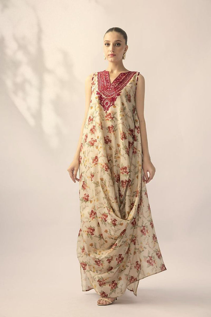 Sania Maskatiya - Scarlet - KHADDI SILK - Beige - 2 Piece - Studio by TCS