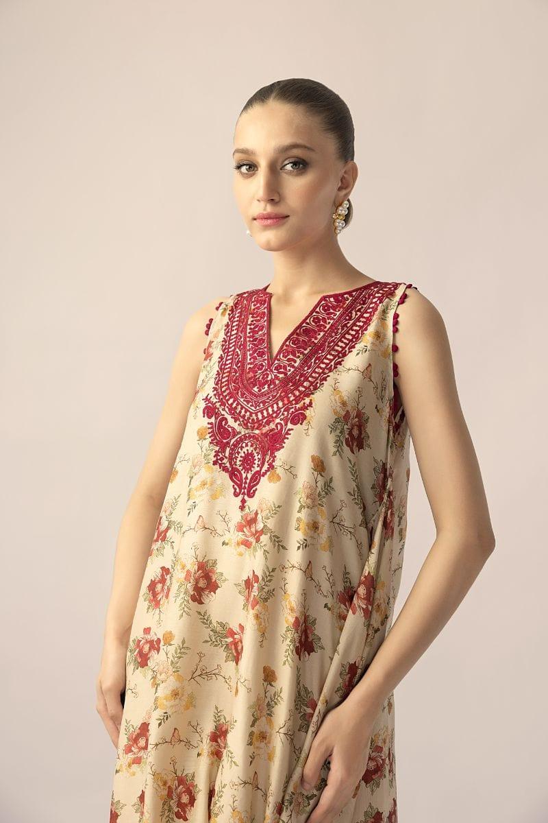 Sania Maskatiya - Scarlet - KHADDI SILK - Beige - 2 Piece - Studio by TCS