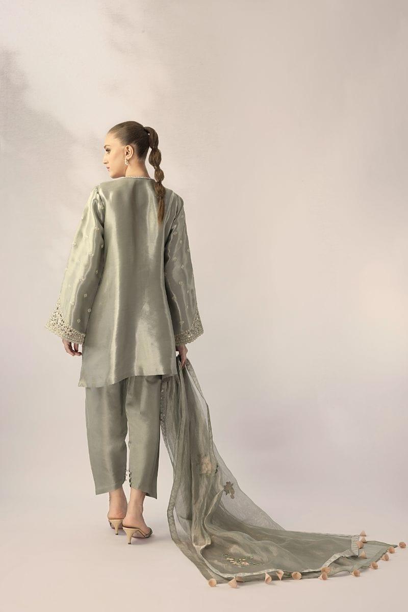 Sania Maskatiya - Celina - TISSUE - Metallic Celadon - 3 Piece - Studio by TCS