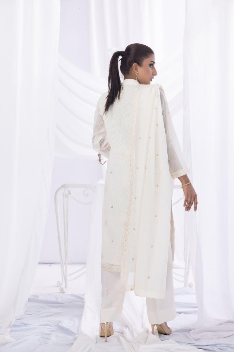 Sadia Aamir - Khirad - Ivory - Khaddi Net - 3 Piece