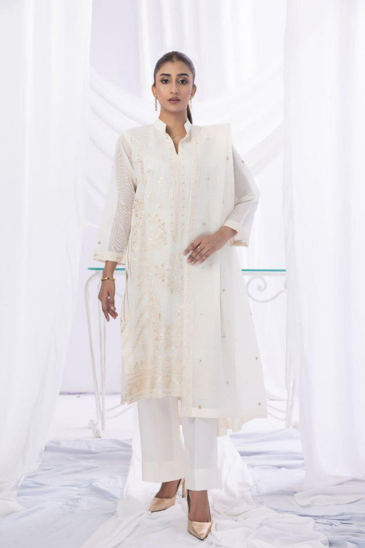 Sadia Aamir - Khirad - Ivory - Khaddi Net - 3 Piece