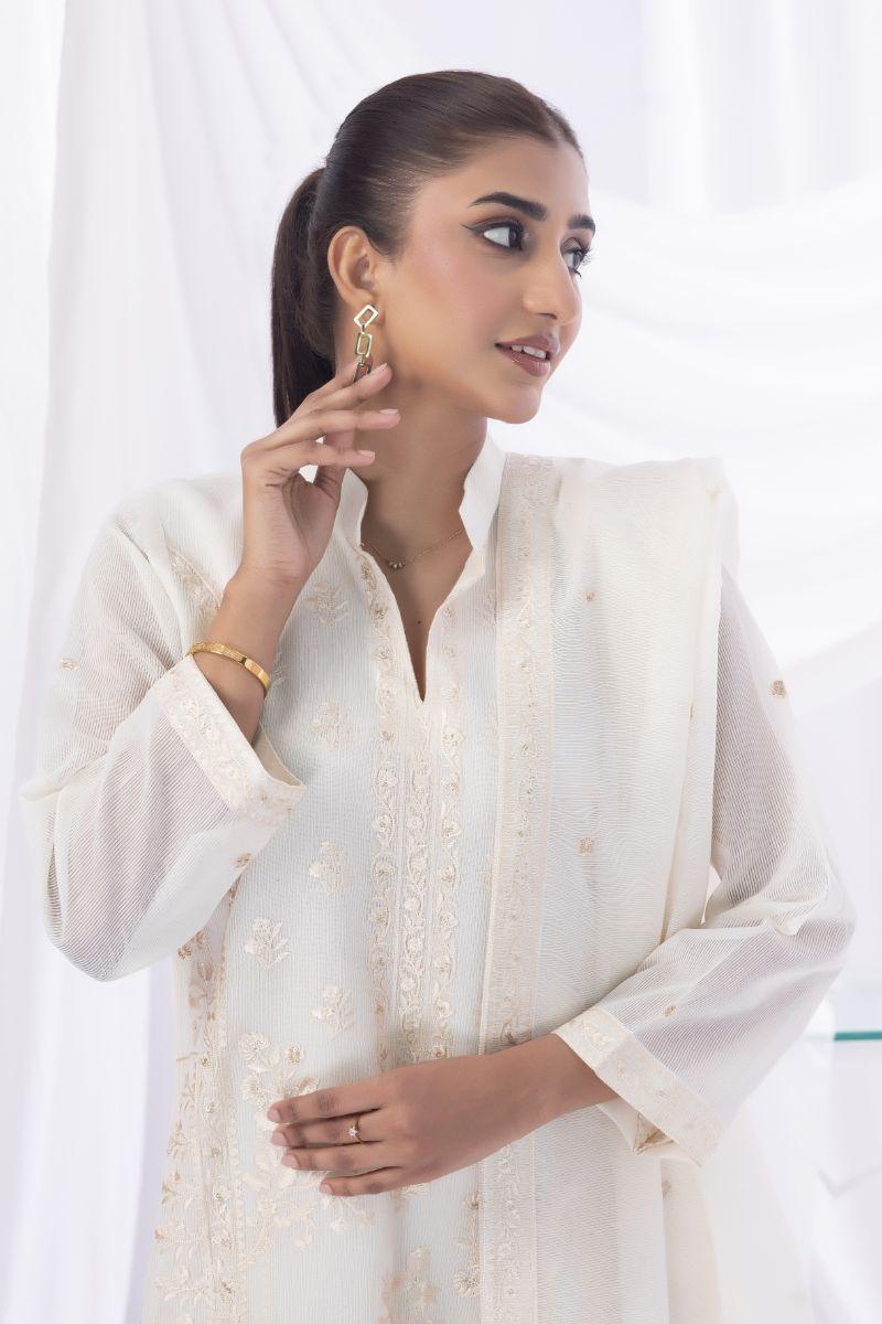 Sadia Aamir - Khirad - Ivory - Khaddi Net - 3 Piece