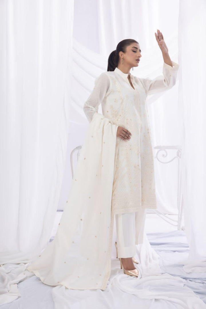 Sadia Aamir - Khirad - Ivory - Khaddi Net - 3 Piece