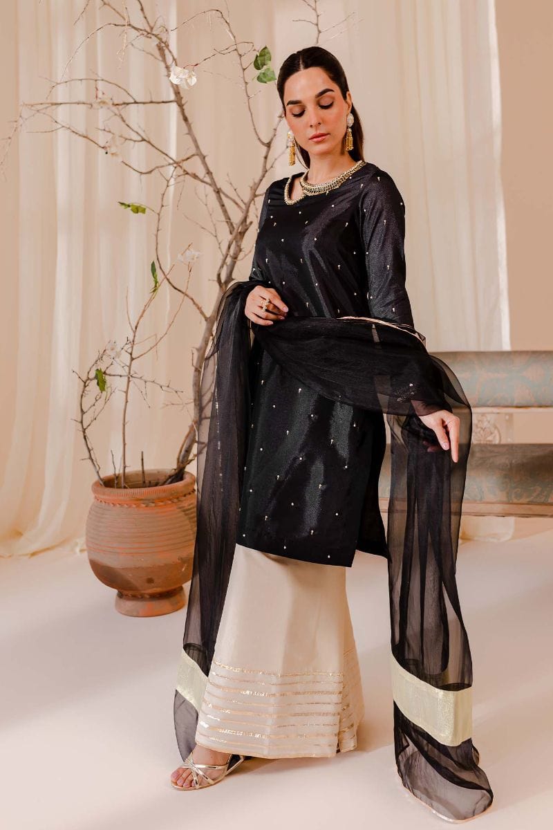 Allure by Ih - STELLA - Katan Silk - Black/Ivory - 3 Piece - Studio by TCS