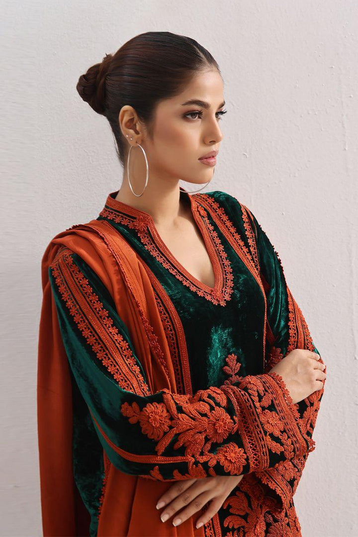 Rizwan Beyg Design - Guldan - Pure Velvet - Green - 2 Piece