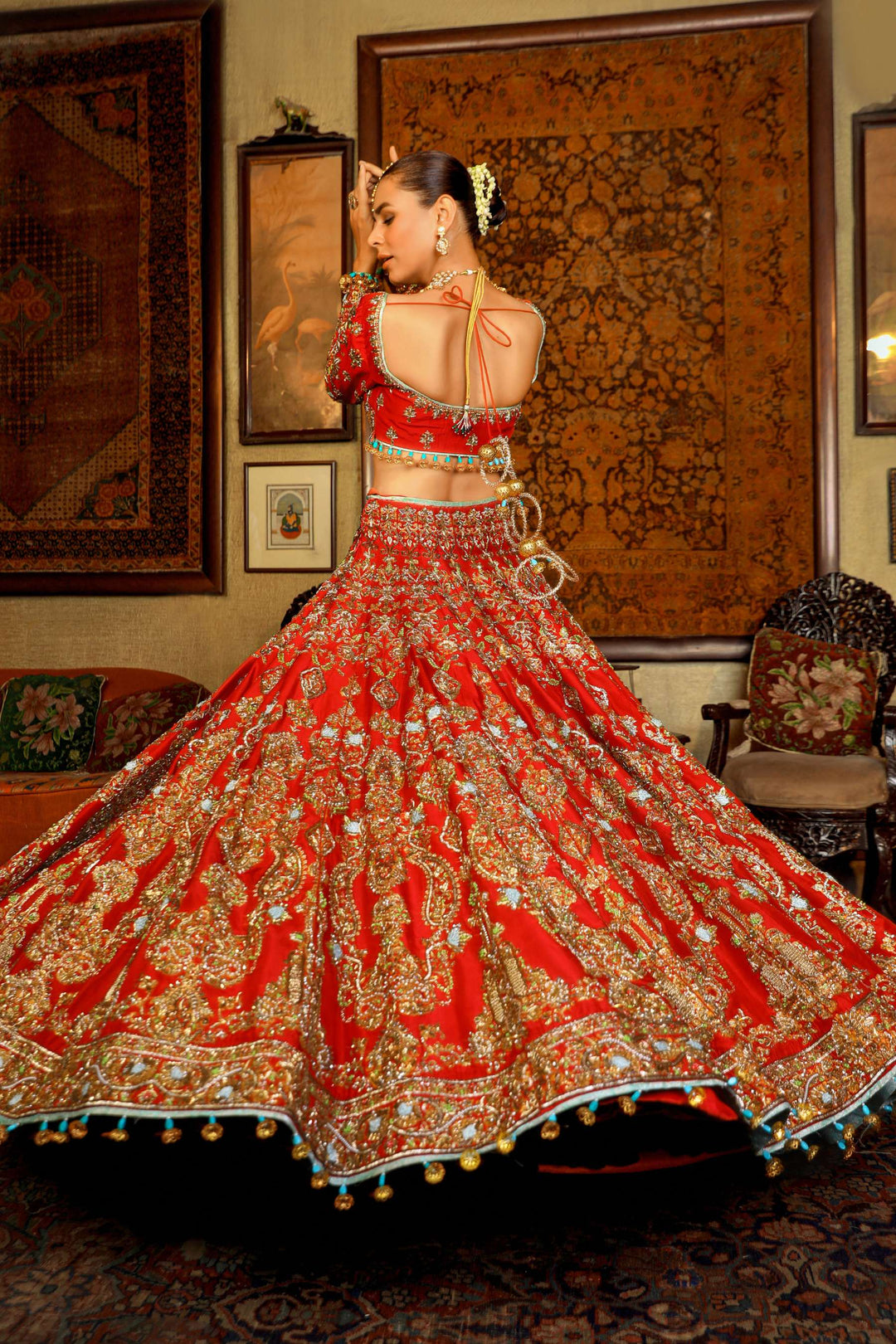 Arif Ashraf - Gulaboo - Red - Raw Silk and Katan Organza - 3 Piece