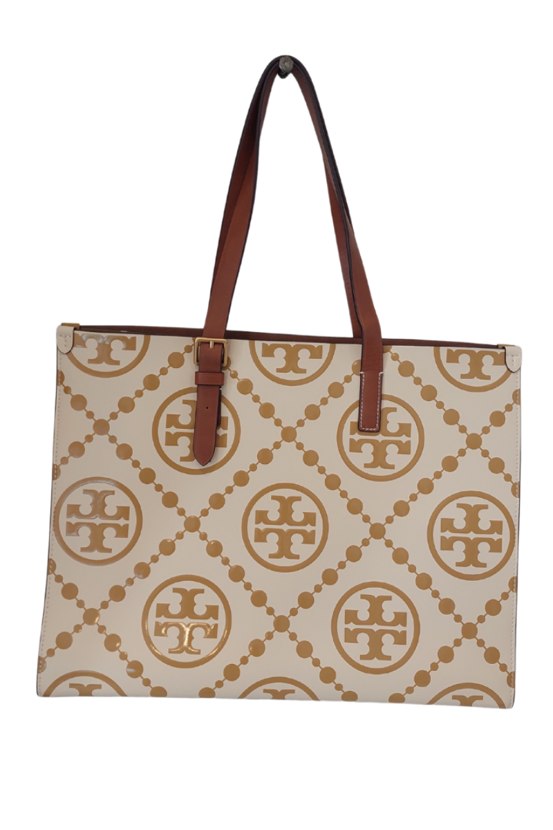 Pre-Loved Treasures - Tory Burch Olive Sprig T Monogram Contrast Embossed Tote | Like New