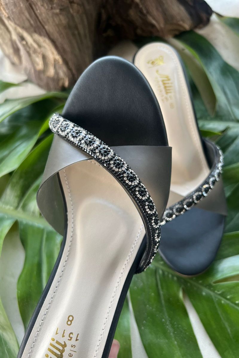 MILLI SHOES -  Pearl Embellished Sandals - Heels - Black - 1511