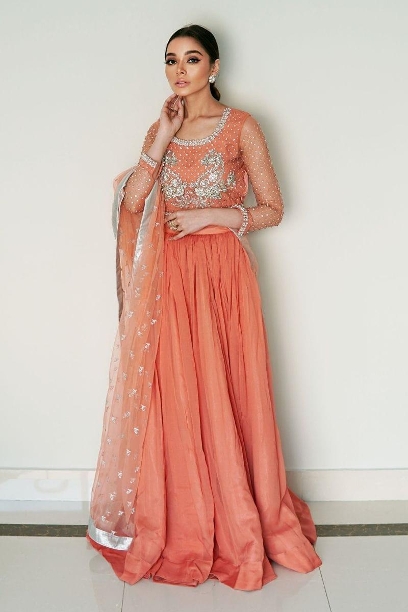 Allure by Ih - MAYA - Net & Chiffon - Peach - 3 Piece - Studio by TCS