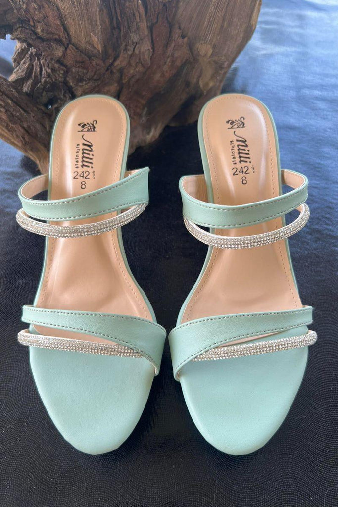 Milli Shoes High Heels Sea Green 1617 Studio by TCS