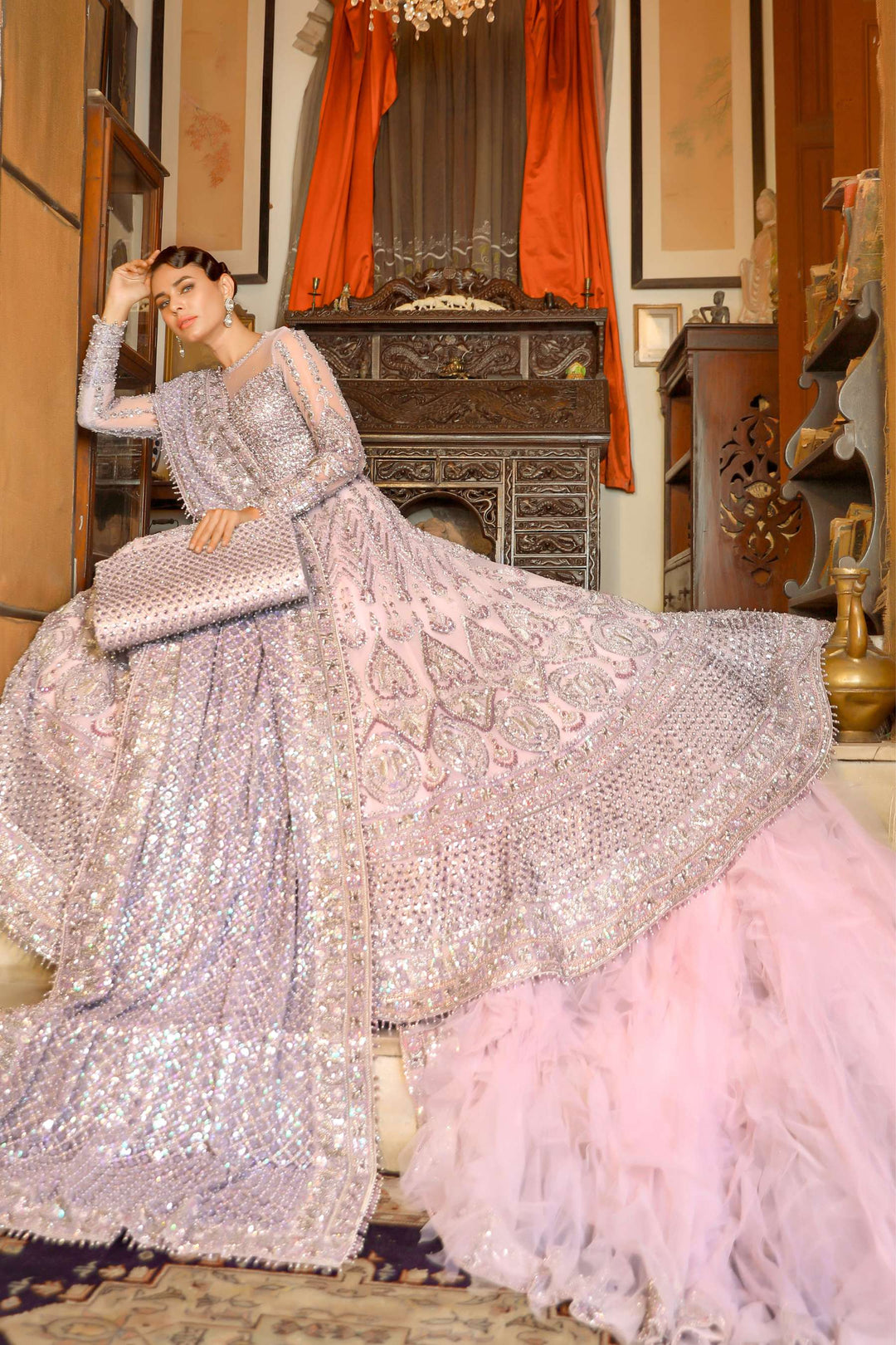 Arif Ashraf - Pakeeza - Lilac - Fused Net - 3 Piece