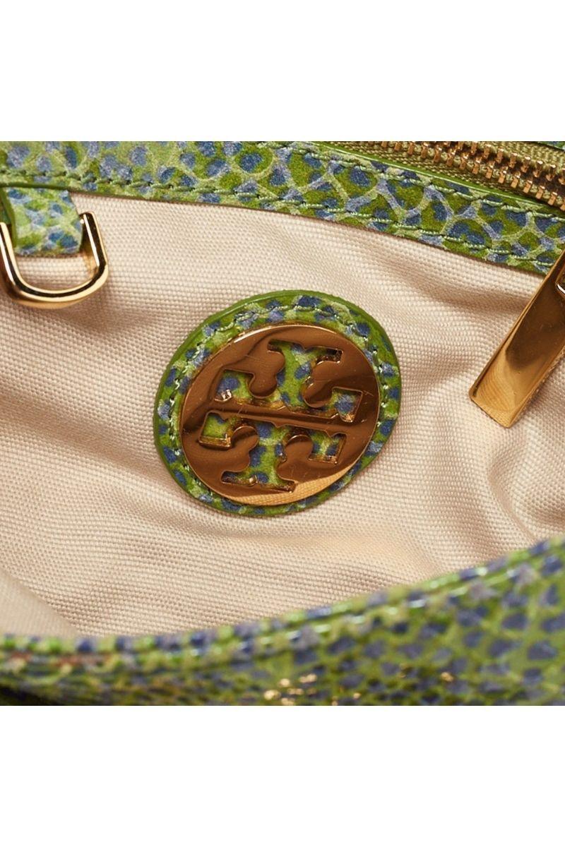 Haute Secret Shoppers - Tory Burch Green Python Print Laminate Leather Shoulder Bag