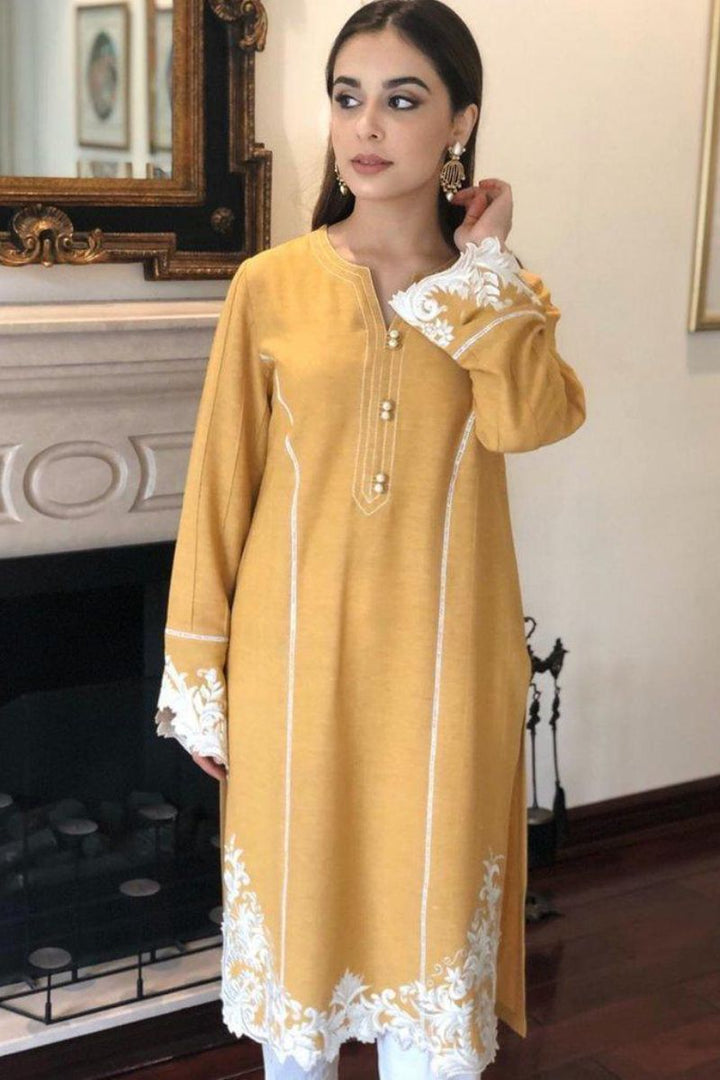 Maheen Trends - Yellow Waves - 2 Piece - Karandi