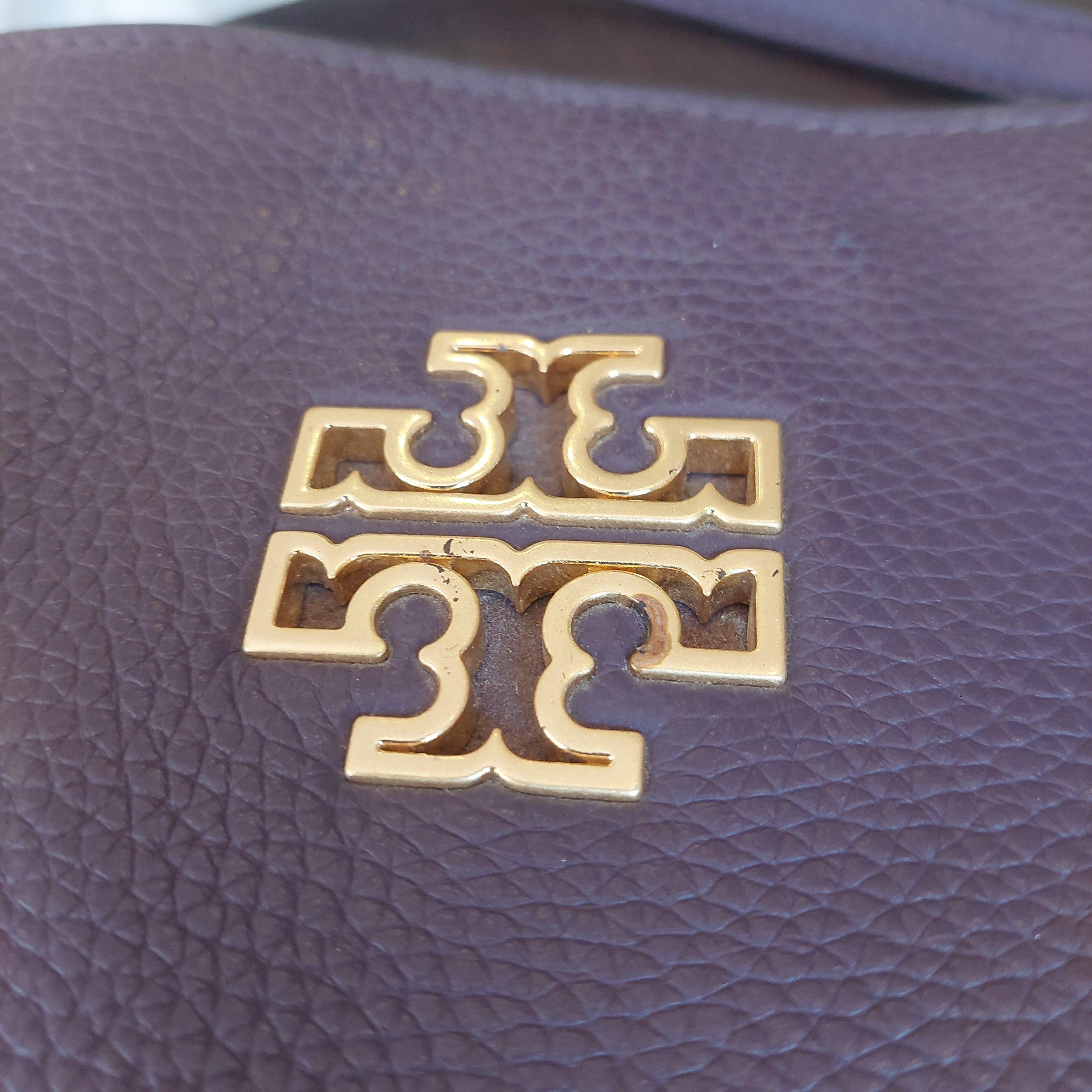 Tory Burch plum slouchy good Britten tote bag