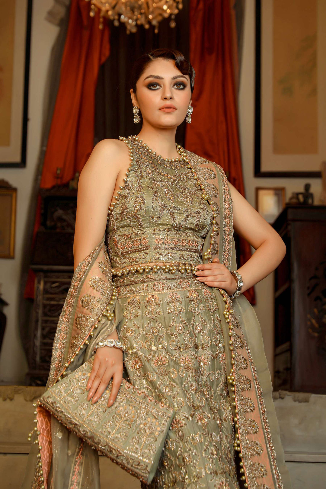 Arif Ashraf - Zaitoon - Fishcut lehanga - Chandi Tissue and Katan Organza - 3 Piece