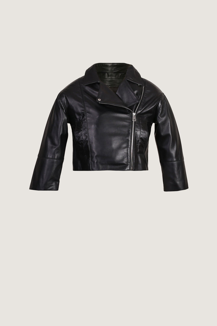 Novado - Women's Iconic Biker Leather Jacket - Black - 1 Piece