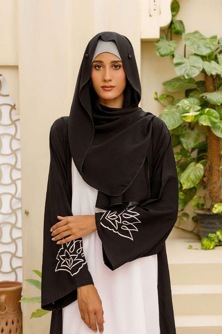 Hijabi - Double-Layer Abaya with White Malai Inner - Studio by TCS