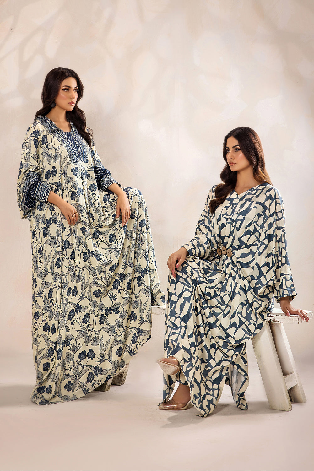 SAFWA - Printed - Blue - Lawn - 2 Piece - Stitched