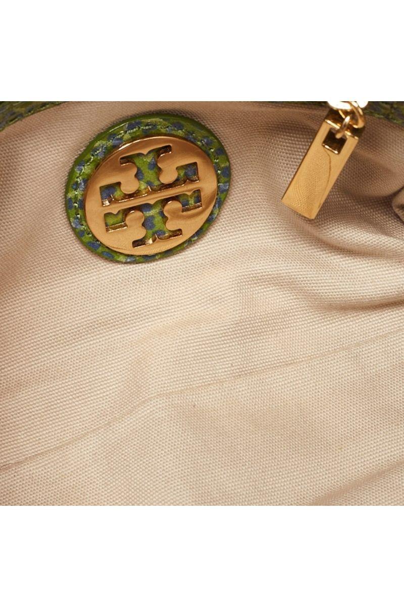 Haute Secret Shoppers - Tory Burch Green Python Print Laminate Leather Shoulder Bag