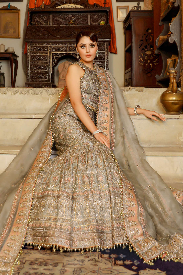 Arif Ashraf - Zaitoon - Fishcut lehanga - Chandi Tissue and Katan Organza - 3 Piece