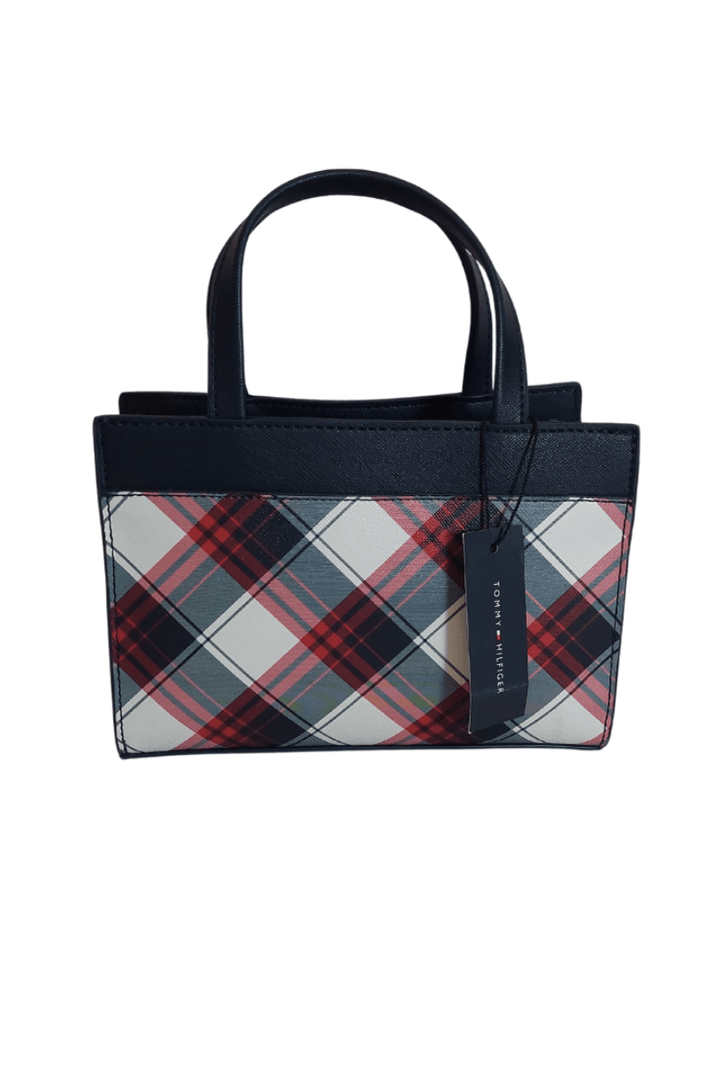 Pre-Loved Treasures - Tommy Hilfiger Navy, Red and White Small Leatherette Satchel | Brand New