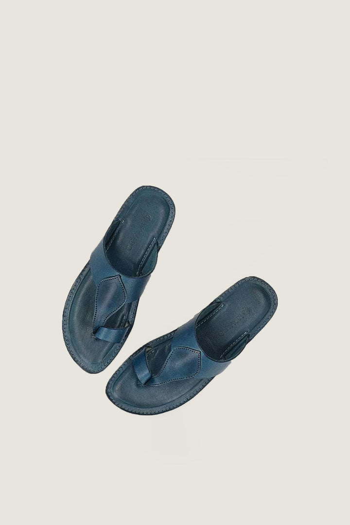 Novado - Kolhapuri Slippers with Toe Loop - Blue