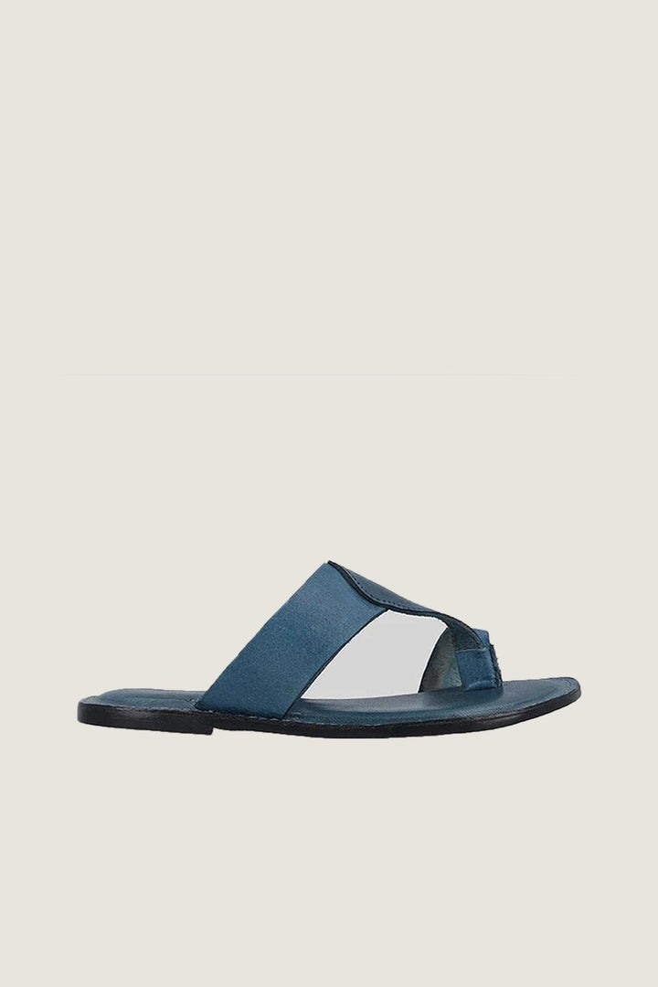 Novado - Kolhapuri Slippers with Toe Loop - Blue