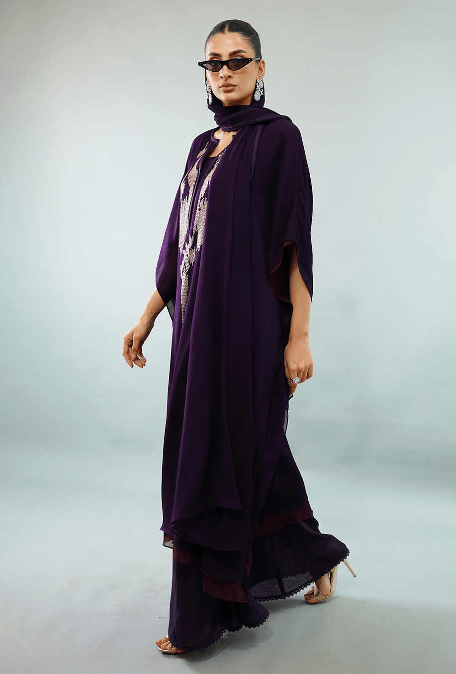 Gulabo - Buy Amethyst Kaftan - Chiffon