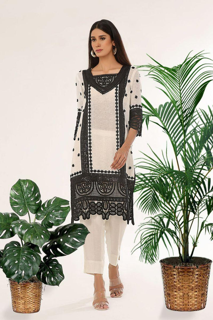 Rizwan Beyg - Amal Shirt - Irish Linen - White & Black - 1 Piece