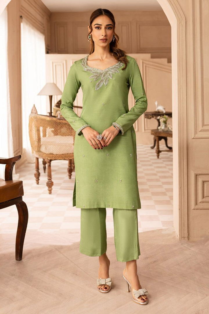 Allure by Ih - ALICE - Sage Green - Raw Silk & Organza - 3 Piece