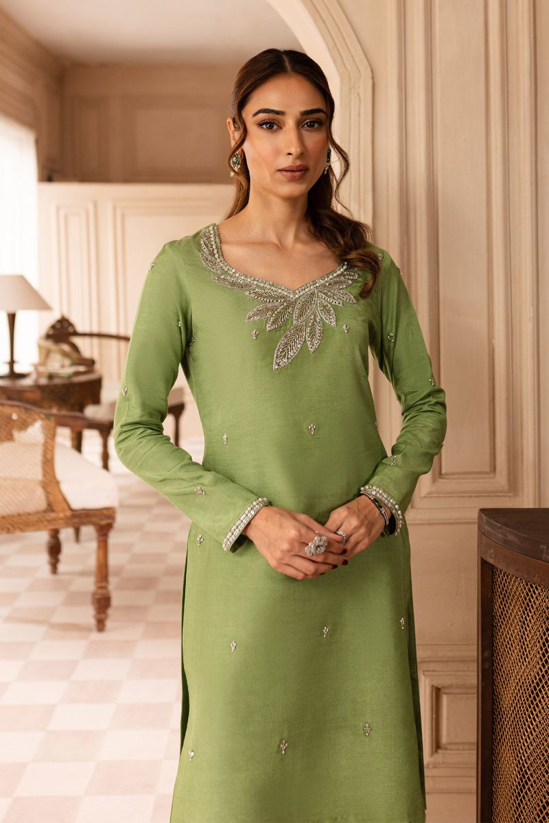 Allure by Ih - ALICE - Sage Green - Raw Silk & Organza - 3 Piece