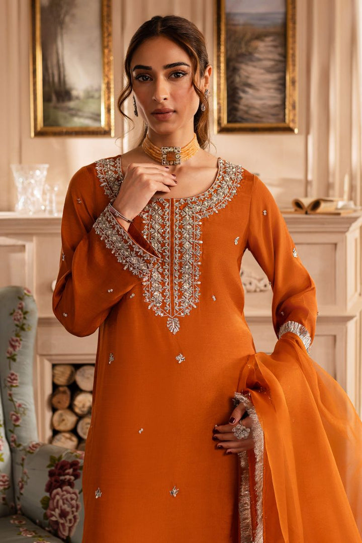 Allure by Ih - BELLA - Orange Rust - Raw Silk & Organza - 3 Piece