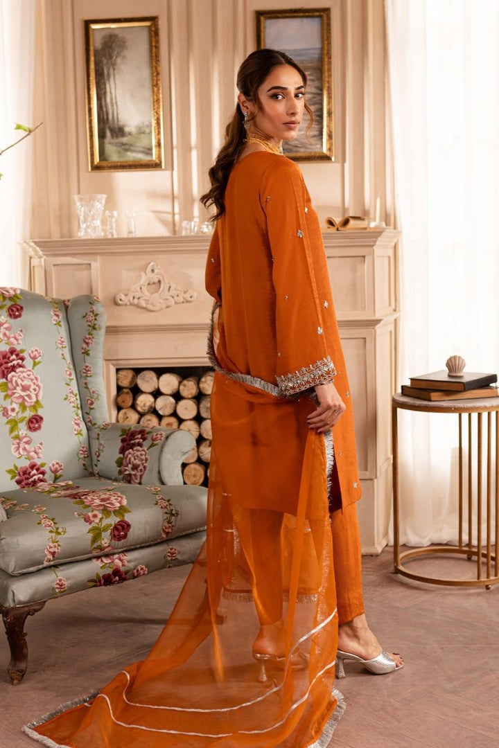 Allure by Ih - BELLA - Orange Rust - Raw Silk & Organza - 3 Piece