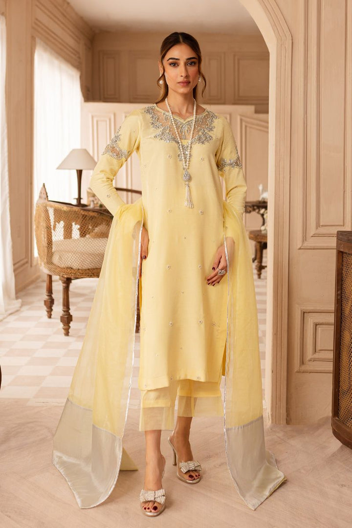 Allure by Ih - FAHA - Lemon - Raw Silk & Organza - 3 Piece