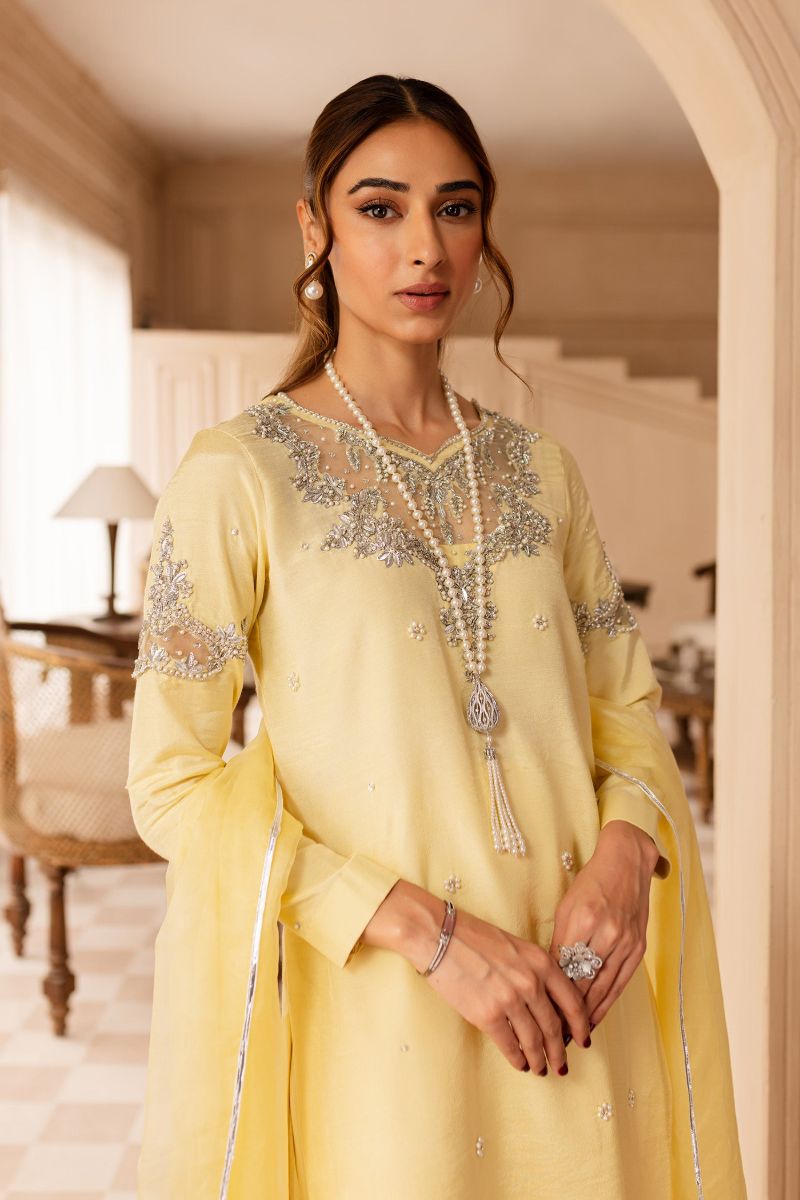 Allure by Ih - FAHA - Lemon - Raw Silk & Organza - 3 Piece