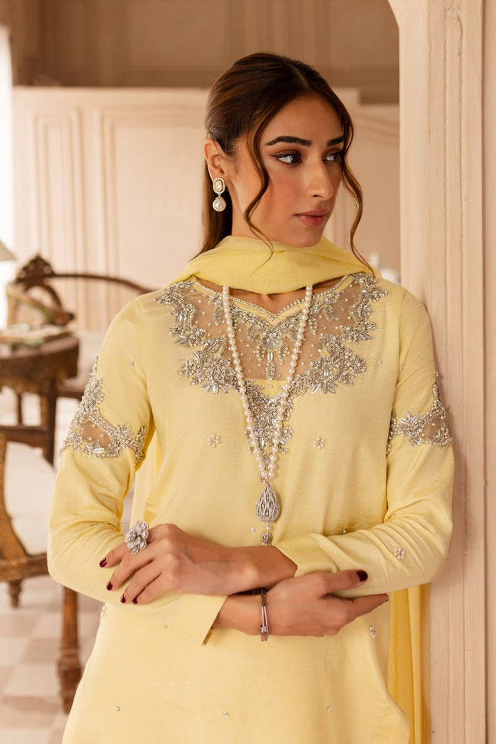 Allure by Ih - FAHA - Lemon - Raw Silk & Organza - 3 Piece