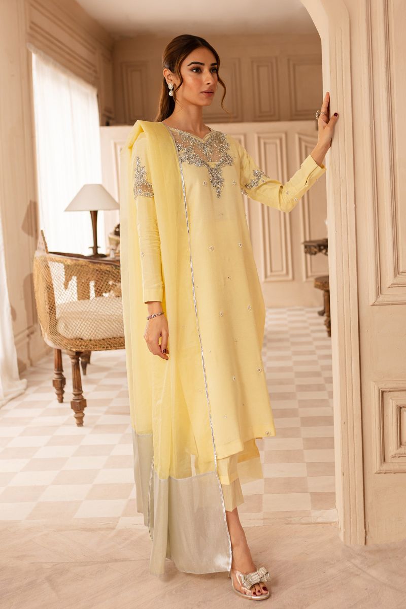 Allure by Ih - FAHA - Lemon - Raw Silk & Organza - 3 Piece