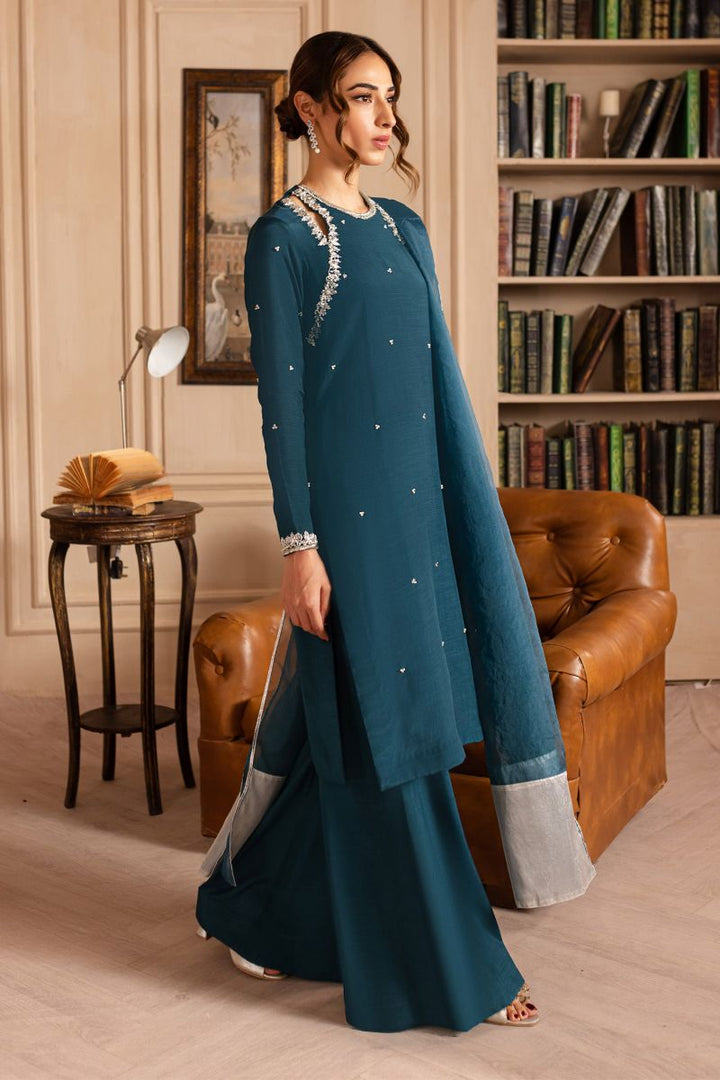 Allure by Ih - LUCINE - Deep Sea Blue - Raw Silk & Organza - 3 Piece