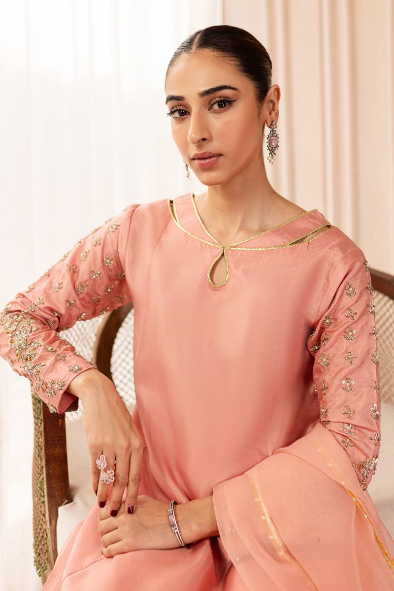 Allure by Ih - ALORA - Blush Pink - Katan Silk & Organza - 3 Piece