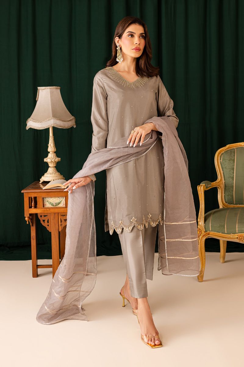 Allure by Ih - SANAZ - 3 Piece - Grey - Organza